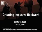 Image featuring hikers in shadow, with the caption creating inclusive fieldwork, 10 March 2021, 16:00 GMT Free registration https://www.eventbrite.co.uk/e/creating-inclusive-fieldwork-tickets-141695510085